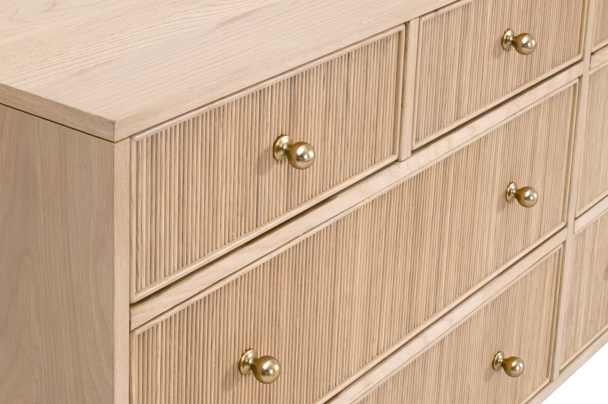 Dresser 8 Drawers with Double Shelf